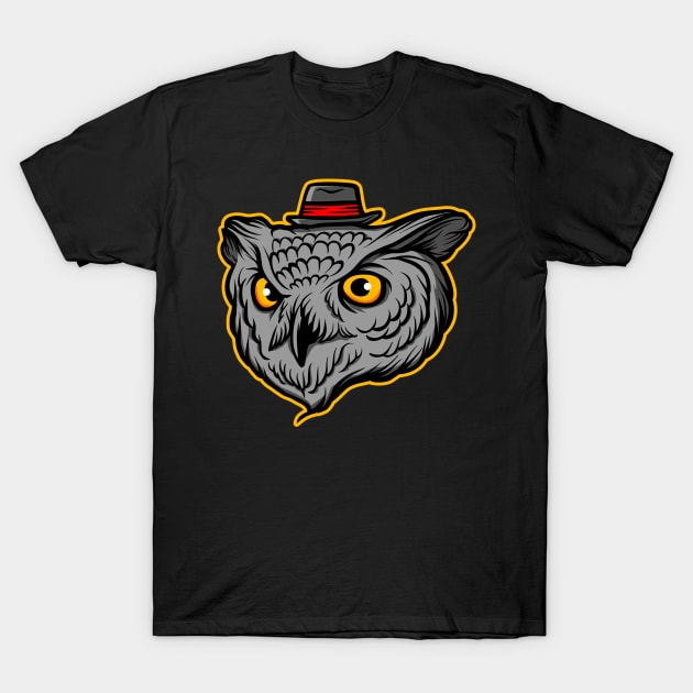 Owl hat T-Shirt by Luckyart11